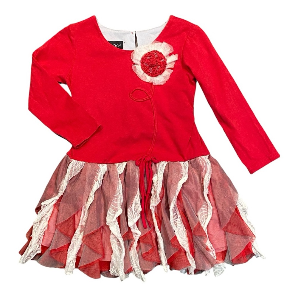 Isobella & Chloe red layered dress